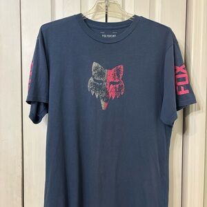 Fox Racing Image Race Wear Men's Navy and Pink Graphic Tee